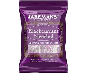 Jakemans Blackcurrant Flavour 100g Bags - Pack of 10 - Soothing menthol sweets - Suitable for vegetarians