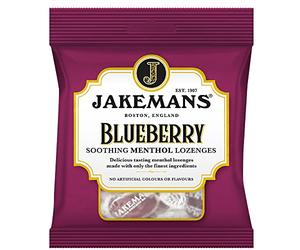 Jakemans Blueberry 73g - Pack of 12 - Soothing Menthol Sweets - Suitable for Vegetarians