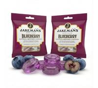 Jakemans Blueberry Menthol Lozenges 2 x 73g - Hard Boiled Sweets with Natural Flavour - Vegetarian, No Artificial Colours or Flavours