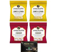 Jakemans Menthol Cough Drops Bundle of 4 | 2 x Lemon & Honey | 2 x Cherry | Soothing Herbal Lozenges for Sore Throat | Natural Vapour Action Hard Candy (4 Pack)