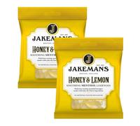 Jakemans Soothing Menthol Lozenges Honey & Lemon 73g x 2, Throat Irritation Relief, Fresh Breath Citrus Sweets, Cooling Comfort, Natural Flavour with Welari Thank You Card | (2 Pack)