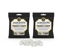 Jakemans Throat & Chest Boiled Sweets 2 x 73g - Traditional Hard Candy with Natural Menthol Flavour - Vegetarian, No Artificial Colours or Flavours