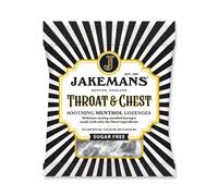 Jakemans Throat & Chest Sugar Free 50g - Pack of 12 - Soothing Menthol Sweets - Suitable for Vegetarians