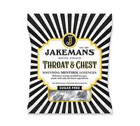 Jakemans Throat & Chest Sugar Free 50g - Pack of 12 - Soothing Menthol Sweets - Suitable for Vegetarians