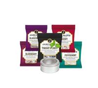 Jakemans Throat Lozenges Menthol 5-Pack of Sweets Bundle with TinTastic Silver Window Refillable Lid Travel Tin - Cough Relief