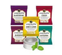 Jakemans Throat Lozenges Menthol Sweets 5-Pack Bundle - TinTastic Silver Window Refillable Lid Travel Tin - Cough Relief with Soothing Delicious Flavours