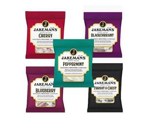 Jakemans Throat Sweets Menthol Lozenges - 5-Pack Bundle for Cough Relief - Blueberry, Cherry, Peppermint, Blackcurrant, Original - 73g Each - Natural Ingredients, Adult Formula