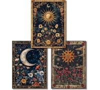 Jakener 3 Pack Celestial Body Diamond Art Kits for Adults Beginners,Sun Moon Stars Diamond Painting Kits for Adults,5D Full Drill DIY Diamond Dot Gem Art Kit Wall Home Decor Arts Craft 12x16 inch