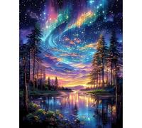 Jakener Aurora Landscape Diamond Art Kits for Adults Beginners,Galaxy Diamond Painting Kits for Adults,5D Full Drill DIY Diamond Dot Gem Art Kit Wall Home Decor Arts Craft 12x16 inch