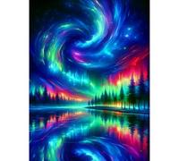 Jakener Aurora Paint by Numbers for Adults, Landscape Painting by Numbers for Adults Canvas Kits, Adult Paint by Numbers Kits Without Frame, DIY Acrylic Oil Painting for Home Wall Decor 12x16 inch