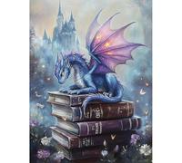 Jakener Book Dragon Diamond Art Kits for Adults Beginners,Diamond Painting Kits for Adults,5D Full Drill DIY Diamond Dot Gem Art Kit Wall Home Decor Arts Craft 16x12 inch