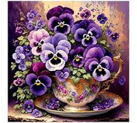 Jakener Flower Diamond Art Kits for Adults Beginners,Purple Butterfly Orchid Diamond Painting Kits for Adults,5D Full Drill DIY Diamond Dot Gem Art Kit Wall Home Decor Arts Craft 12x12 inch