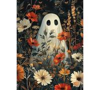 Jakener Ghost Diamond Art Kits for Adults Beginners,Halloween Diamond Painting Kits for Adults,5D Full Drill DIY Diamond Dot Gem Art Kit Wall Home Decor Arts Craft 16x12 inch