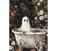 Jakener Ghosts Diamond Art Kits for Adults Beginners,Halloween Diamond Painting Kits for Adults,5D Full Drill DIY Diamond Dot Gem Art Kit Wall Home Decor Arts Craft 16x12 inch