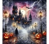 Jakener Haunted Houses Diamond Art Kits for Adults Beginners,Halloween Diamond Painting Kits for Adults,5D Full Drill DIY Diamond Dot Gem Art Kit Wall Home Decor Arts Craft 14x14 inch