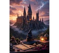 Jakener Magic Castle Diamond Art Kits for Adults Beginners,Diamond Painting Kits for Adults,5D Full Drill DIY Diamond Dot Gem Art Kit Wall Home Decor Arts Craft 16x12 inch