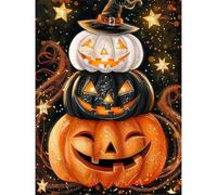 Jakener Pumpkins Diamond Art Kits for Adults Beginners,Halloween Diamond Painting Kits for Adults,5D Full Drill DIY Diamond Dot Gem Art Kit Wall Home Decor Arts Craft 16x12 inch