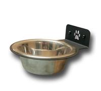 Jake's Farm Yard Wall Mount Pet Bowl Holder - Black Steel Raised Feeder Bracket for Dogs & Cats - Anti-Tip Food or Water Bowl Support - UK Made