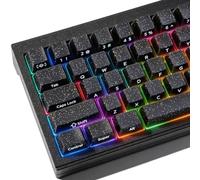 JakeTsai Jelly Keycaps, 130 Keys Double Shot PC Black Keycaps Dye-Sub Cherry Profile Translucent Side Printed Custom Keycap for Cherry Gateron MX Switches Mechanical Keyboards