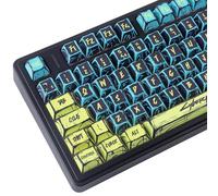 JakeTsai PBT Keycaps,142 Keys Dye Sublimation Cherry Profile Cyberpunk 2077 Manga Style Theme Keycap Set for Cherry Magnetic Switches UK Layout Mechanical Keyboards