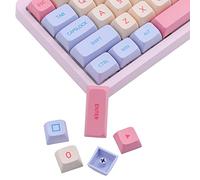 JakeTsai PBT Keycaps,XDA Profile 132 Keys Set Dye Sublimation Keycaps Marshmallow Theme Keycap ANSI Layout Compatible MX Switches Mechanical Keyboard