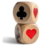 jakilee Euchre Trump Marker Dice Big Size 2Inch(5cm), 2pcs Premium Wooden Euchre Cube Trump Indicator, Great Gift for Euchre, Pinochele Playing Cards, and Bridge Players