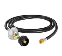 Jakivew 5FT Propane Regulator Hose with Gauge Gas Grill Replacement Parts for Blackstone 28" & 36" Griddles, Weber, Charbroil, Nexgrill Grills, Camp Chef Stove, Propane Patio Heater and Fire Pit