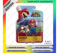 Jakks Pacific 4" 10cm Super Mario With Super Mushroom - Brand New