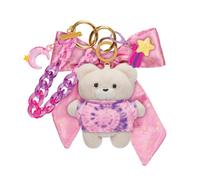 Jakks Pacific Charming Stargazing Teddy Bag Charm, Collectable Bag Charms for Girls, Includes Adorable Plush Character and Accessories to Swap and Customise, Collect them All!