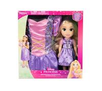 JAKKS Pacific Disney Princess Rapunzel 35cm Doll and Dress Size 5 for Girls, Play and Costume Set, Purple, Tangled