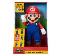 SUPER MARIO Its-A Me Mario! Collectible Action Figure Talking Posable Mario Figure 30+ Phrases and Game Sounds - 12 Inches Tall!