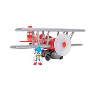 Jakks Pacific Sonic Tornado Biplane Playset – 6cm Figure, Light-Up Flame, 6 Sounds, Red