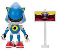 JAKKS Pacific Sonic The Hedgehog Figure Metal Sonic w/Dr. Eggman Goal Post 4" Figure