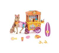 Jakks Pacific Wild Manes Horse Toys for Girls, Bailey Toy Horse with Articulated Front Limbs, Wheeled Boba Cart, & Tropical Drinks, Great Gift for Girls, Suggested for Ages 3+