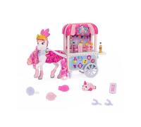 Jakks Pacific Wild Manes Horse Toys for Girls, Candi Toy Horse with Articulated Front Limbs, Sweet Shop Cart, Includes Popcorn & Carnival Accessories, Great Gift for Girls, Suggested for Ages 3+