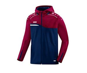 JAKO Competition 2.0 Women's Hooded Jacket, Womens, 6818, marine/dunkelrot, 42