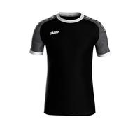 JAKO Iconic Unisex Sustainable Sports Shirt Short Sleeve Made from 100% Recycled Polyester, Moisture Wicking Black/Charcoal