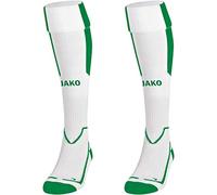 JAKO Lazio Socks Unisex Socks - White/Sport Green, 2 (31-34)