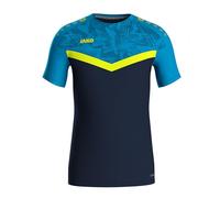 JAKO Men's Iconic T-Shirt, Navy Blue/Neon Yellow, M