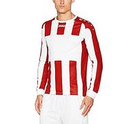 JAKO Men's Milan Long Sleeve Jersey, White/Sports red, M