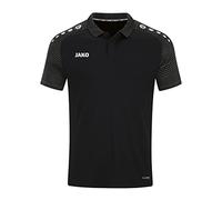 JAKO Men's Polo Shirt Performance, Black/Anthracite Light, XXL