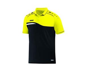 JAKO Men's Polo Competition 2. 0 2.0, Black/neon Yellow, 164 (EU)