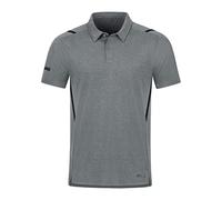 JAKO Men's Polo Shirt Challenge, Mottled Stone Grey/Black, M