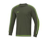 JAKO Men's Striker 2.0 goalkeeper jersey, khaki/neon green, S