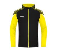 JAKO Performance Hooded Jacket, Black/Soft Yellow, XL