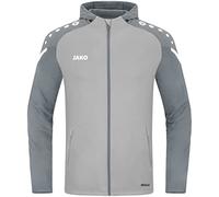 JAKO Performance Hooded Jacket, Size: S, Colour: Soft Grey/Stone Grey