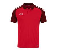 JAKO Men's Polo Shirt Performance, Red/Black, XXL