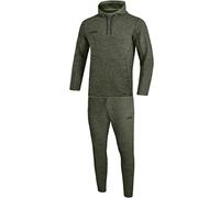 JAKO Premium Basics M9629 Men's Tracksuit with Hooded Sweatshirt, Khaki Mottled, L
