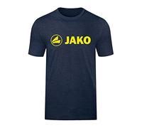 JAKO Unisex_Child T-Shirt Promo, Mottled Navy/neon Yellow, 164 (EU)