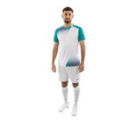 JAKO Unisex Vintage Short Sleeve Jersey, White/Turquoise, M